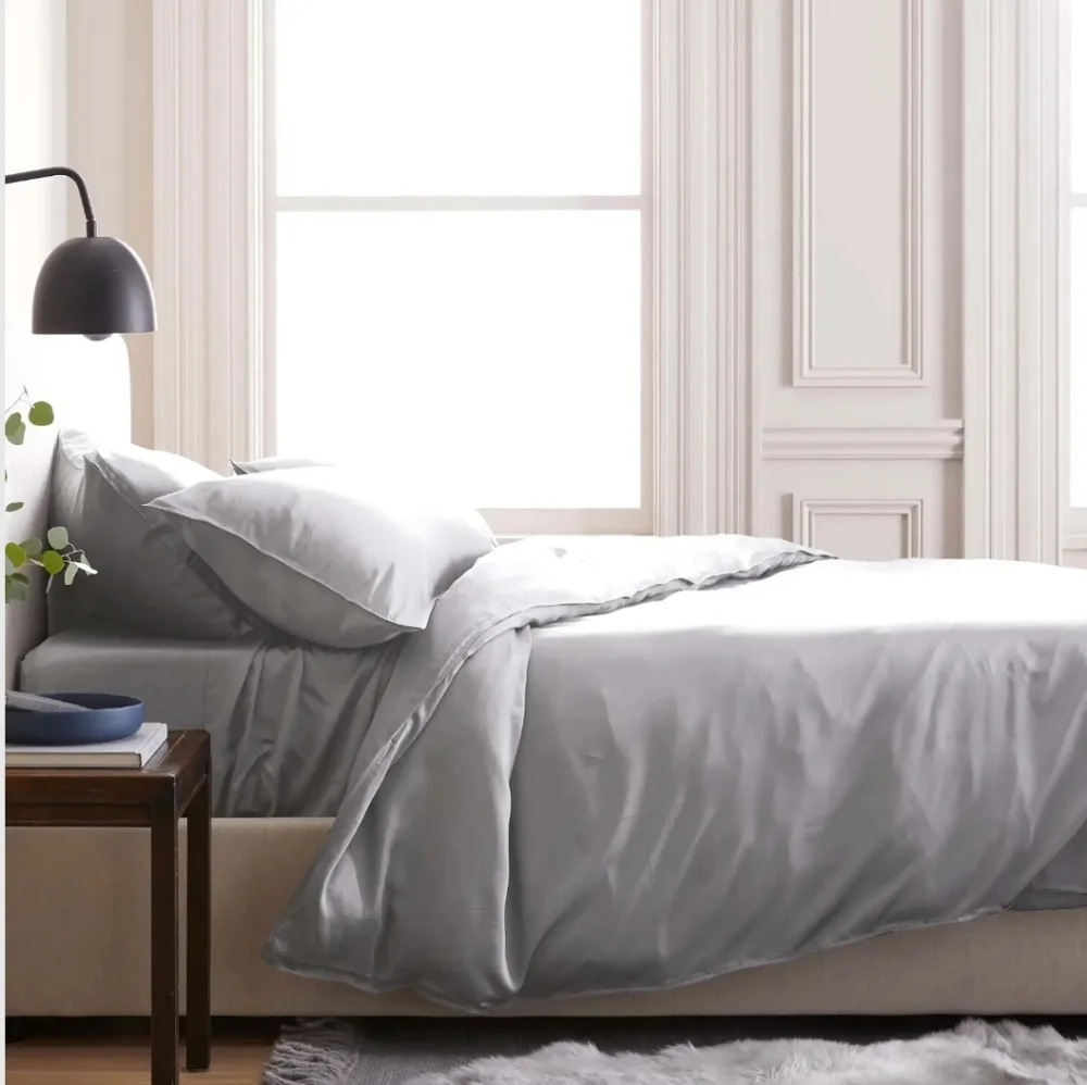 NWOT! Quince 100% Organic Light Gray Bamboo Duvet Cover! Twin (719)